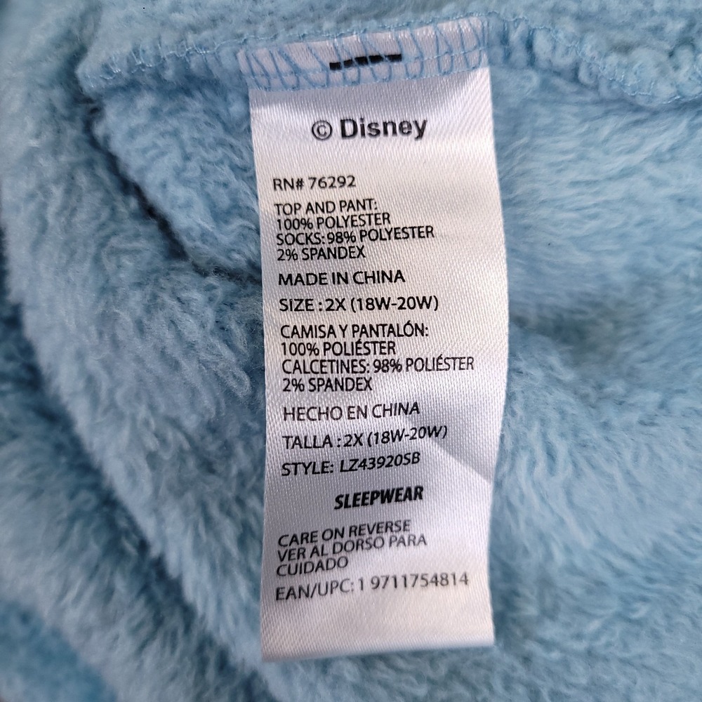 Disney 100 Stitch Plush Fleece Sleepwear Lounge Top Womens 2X Blue - Picture 3 of 8